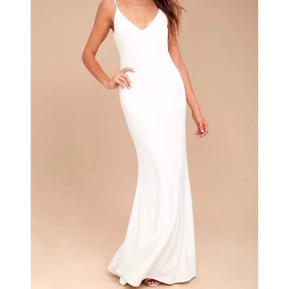 Lulu’s Infinite Glory Ivory Maxi Dress